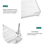Kitchen Desktop Wardrobe Foldable Cabinet Storage Rack, White, Transparent