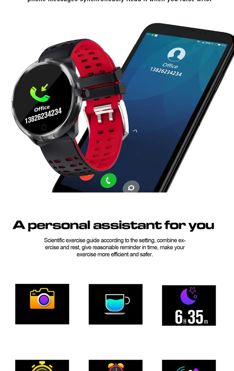 นาฬิกาอัจฉริยะ X7 กันน้ำ IP68 สำหรับผู้ชาย กีฬา ระบบ Android บลูทูธ รองรับวัดอัตราการเต้นของหัวใจ / แจ้งเตือนสายเรียกเข้า / เครื่องนับก้าว / ตรวจสอบการนอนหลับ / ติดตามกิจกรรม