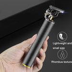 เครื่องตัดแต่งผมหัวเหล็กทรงตัวทีกลวง ชาร์จ USB เครื่องตัดผมไฟฟ้าสลักลาย, หัวเหล็ก (สีดำ), หัวเหล็ก (สีทอง), หัวเหล็ก (สีเงิน), หัวเหล็ก (ไล่เฉดสี)