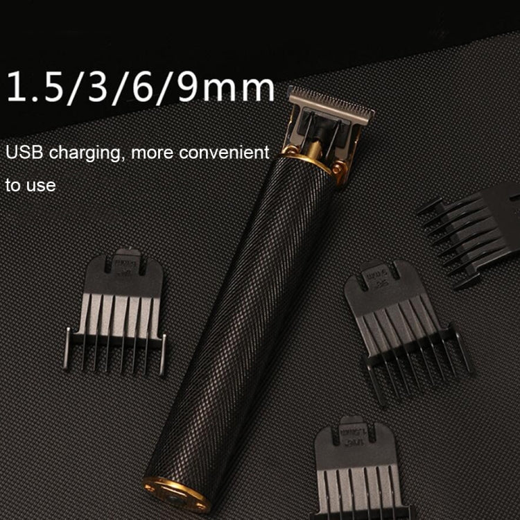 เครื่องตัดแต่งผมหัวเหล็กทรงตัวทีกลวง ชาร์จ USB เครื่องตัดผมไฟฟ้าสลักลาย, หัวเหล็ก (สีดำ), หัวเหล็ก (สีทอง), หัวเหล็ก (สีเงิน), หัวเหล็ก (ไล่เฉดสี)