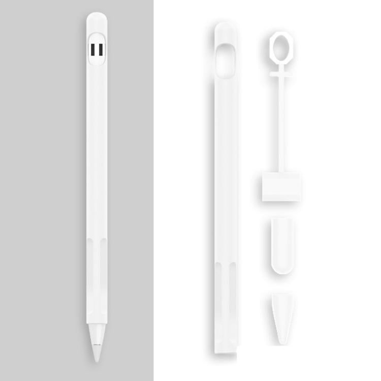 ชุด 2 ชิ้น ปากกาสไตลัส 4 ใน 1 ซิลิโคนป้องกัน + ชุดสายคล้องกันหาย สำหรับ Apple Pencil 1, สีขาวหยก, สีดำหมึก, สีเขียวมิ้นท์, สีชมพูสดชื่น, สีแดง, สีน้ำเงินเที่ยงคืน, สีเทาธุรกิจ