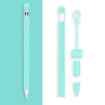 ชุด 2 ชิ้น ปากกาสไตลัส 4 ใน 1 ซิลิโคนป้องกัน + ชุดสายคล้องกันหาย สำหรับ Apple Pencil 1, สีขาวหยก, สีดำหมึก, สีเขียวมิ้นท์, สีชมพูสดชื่น, สีแดง, สีน้ำเงินเที่ยงคืน, สีเทาธุรกิจ