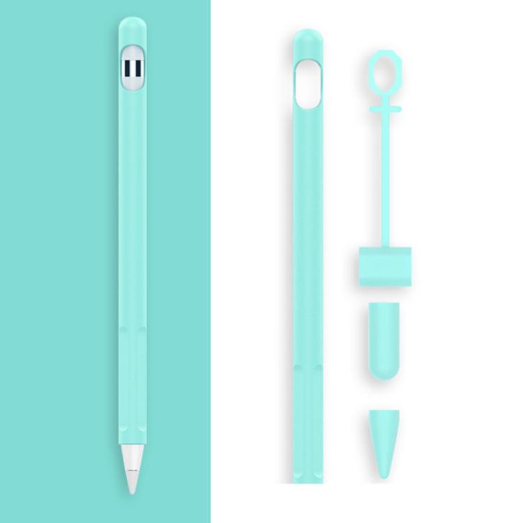 ชุด 2 ชิ้น ปากกาสไตลัส 4 ใน 1 ซิลิโคนป้องกัน + ชุดสายคล้องกันหาย สำหรับ Apple Pencil 1, สีขาวหยก, สีดำหมึก, สีเขียวมิ้นท์, สีชมพูสดชื่น, สีแดง, สีน้ำเงินเที่ยงคืน, สีเทาธุรกิจ