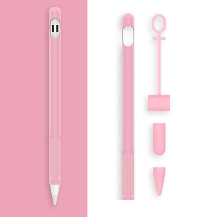 ชุด 2 ชิ้น ปากกาสไตลัส 4 ใน 1 ซิลิโคนป้องกัน + ชุดสายคล้องกันหาย สำหรับ Apple Pencil 1, สีขาวหยก, สีดำหมึก, สีเขียวมิ้นท์, สีชมพูสดชื่น, สีแดง, สีน้ำเงินเที่ยงคืน, สีเทาธุรกิจ