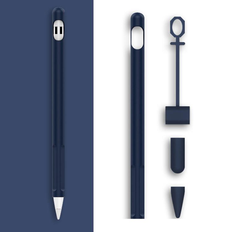 ชุด 2 ชิ้น ปากกาสไตลัส 4 ใน 1 ซิลิโคนป้องกัน + ชุดสายคล้องกันหาย สำหรับ Apple Pencil 1, สีขาวหยก, สีดำหมึก, สีเขียวมิ้นท์, สีชมพูสดชื่น, สีแดง, สีน้ำเงินเที่ยงคืน, สีเทาธุรกิจ