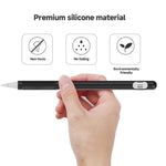 ชุด 2 ชิ้น ปากกาสไตลัส 4 ใน 1 ซิลิโคนป้องกัน + ชุดสายคล้องกันหาย สำหรับ Apple Pencil 1, สีขาวหยก, สีดำหมึก, สีเขียวมิ้นท์, สีชมพูสดชื่น, สีแดง, สีน้ำเงินเที่ยงคืน, สีเทาธุรกิจ