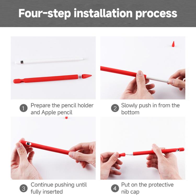 ชุด 2 ชิ้น ปากกาสไตลัส 4 ใน 1 ซิลิโคนป้องกัน + ชุดสายคล้องกันหาย สำหรับ Apple Pencil 1, สีขาวหยก, สีดำหมึก, สีเขียวมิ้นท์, สีชมพูสดชื่น, สีแดง, สีน้ำเงินเที่ยงคืน, สีเทาธุรกิจ
