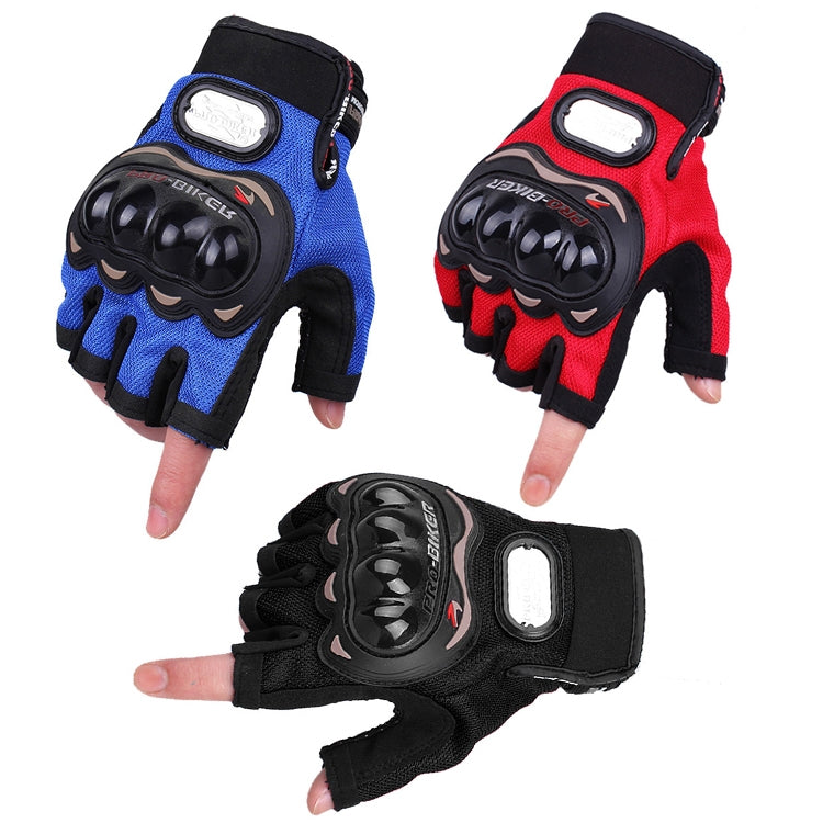 ถุงมือปั่นจักรยาน PRO-BIKER PRO01C ถุงมือมอเตอร์ไซค์กันตก ป้องกันความปลอดภัย แบบครึ่งนิ้ว, M, L, XL, XXL