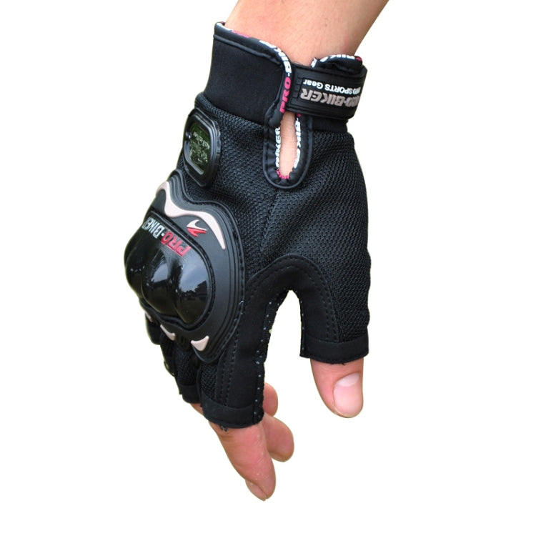 ถุงมือปั่นจักรยาน PRO-BIKER PRO01C ถุงมือมอเตอร์ไซค์กันตก ป้องกันความปลอดภัย แบบครึ่งนิ้ว, M, L, XL, XXL