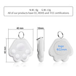 อุปกรณ์ป้องกันการสูญหายบลูทูธรูปอุ้งเท้าสุนัข HYC-09 2 ชิ้น พร้อมพวงกุญแจติดตามสัตว์เลี้ยง ระบบเตือนสองทาง สีฟ้าอ่อน, เขียว, ชมพู, แดง, น้ำเงินเข้ม, เทาเข้ม, ดำ, ขาว