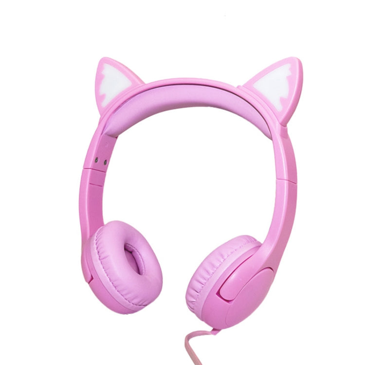 LX-K06 หูฟังเด็กแบบมีสาย 3.5 มม. รูปหูแมวเรืองแสง ความยาวสาย: 1.2 ม., สีชมพู, ม่วง, น้ำเงิน, ส้ม