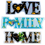 แม่พิมพ์ซิลิโคนตัวอักษรเรซิ่นคริสตัล DIY แม่พิมพ์ตัวอักษรลบ MD3300_LOVE, แม่พิมพ์ตัวอักษรลบ MD3301_HOME, แม่พิมพ์ตัวอักษรลบ MD3302_Family, แม่พิมพ์ตัวอักษรบวก MD3313_LOVE, แม่พิมพ์ตัวอักษรบวก MD3314_HOME, แม่พิมพ์ตัวอักษรบวก MD3315_FAMILY