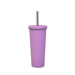 700ml Large Capacity Double Stainless Steel Straw Cup Vacuum Outdoor 304 Insulation Cup Car Water Cup, Khaki, Cinnabar Orange, Lilac Purple, Pink, Glazed Green, Moss Green, Dark Gray, Indigo, Ink Black, Gray Green, Light Pink, Green White, Lake Blue