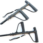Multifunctional Folding Double-Handle Elderly Crutches Aluminum Alloy Elderly Power-Assisted Walking Sticks Four-Legged Walking Sticks With Lights, 86-98cm
