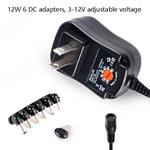 อะแดปเตอร์จ่ายไฟสวิตช์ปรับแรงดันไฟฟ้า C5 3-12V 12W พร้อมหัว DC, ปลั๊ก US, ปลั๊ก UK, ปลั๊ก EU