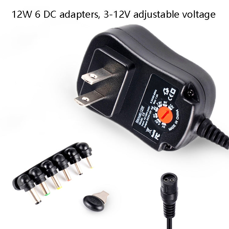 อะแดปเตอร์จ่ายไฟสวิตช์ปรับแรงดันไฟฟ้า C5 3-12V 12W พร้อมหัว DC, ปลั๊ก US, ปลั๊ก UK, ปลั๊ก EU