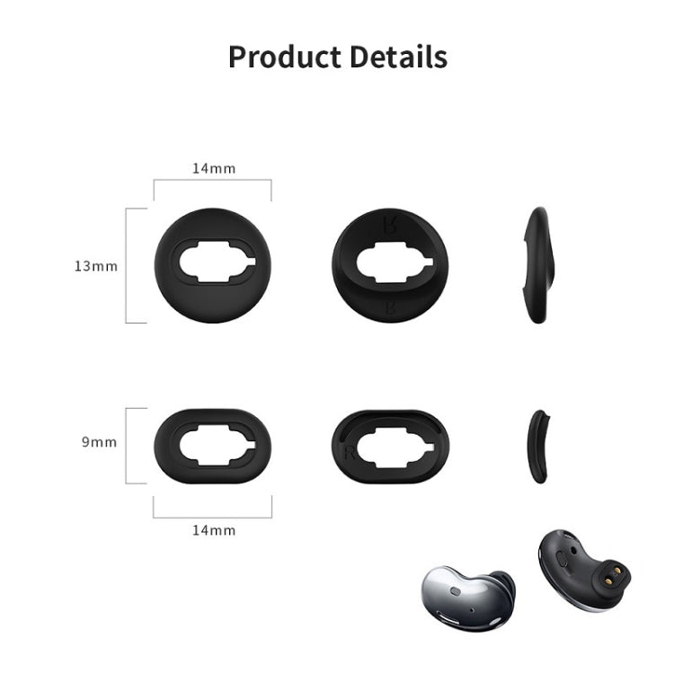 2 ชุด ฝาครอบจุกหูฟังซิลิโคนสำหรับหูฟังบลูทูธ Samsung Galaxy Buds Live, สีดำ 2 คู่, สีแดง 2 คู่, สีน้ำตาล 2 คู่, สีขาว 2 คู่