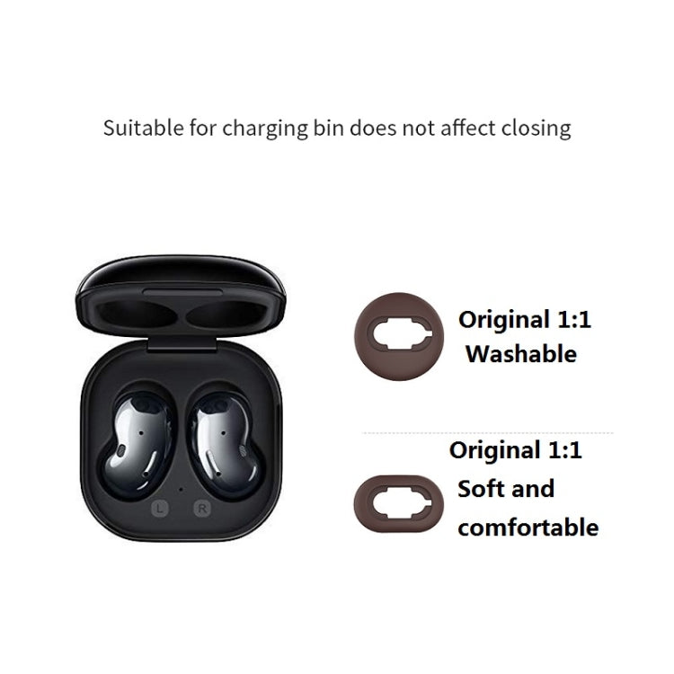 2 ชุด ฝาครอบจุกหูฟังซิลิโคนสำหรับหูฟังบลูทูธ Samsung Galaxy Buds Live, สีดำ 2 คู่, สีแดง 2 คู่, สีน้ำตาล 2 คู่, สีขาว 2 คู่