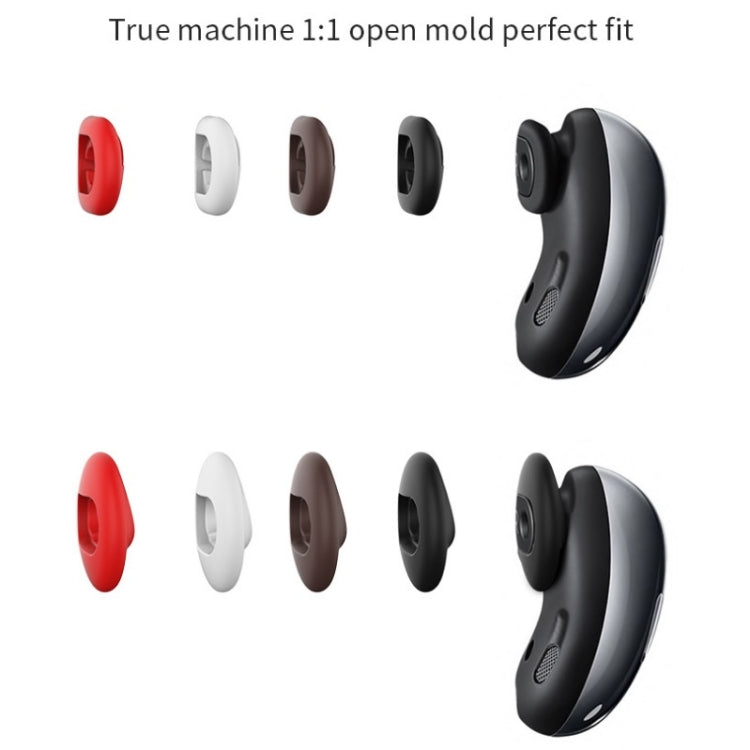 2 ชุด ฝาครอบจุกหูฟังซิลิโคนสำหรับหูฟังบลูทูธ Samsung Galaxy Buds Live, สีดำ 2 คู่, สีแดง 2 คู่, สีน้ำตาล 2 คู่, สีขาว 2 คู่
