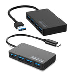 KYTC47 สายอะแดปเตอร์ USB 4 พอร์ต ความเร็วสูง USB Docking Station HUB ตัวแปลงหลายอินเทอร์เฟซ สีดำ USB 3.0, สีดำ Type-C