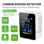เครื่องตรวจวัดคุณภาพอากาศ CO2 แบบพกพา ตรวจจับฟอร์มาลดีไฮด์ คาร์บอนไดออกไซด์ อุณหภูมิในร่ม พร้อมหน้าจอดิจิทัล LED, เซมิคอนดักเตอร์ 5-in-1