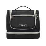 กระเป๋าเครื่องสำอางเดินทาง YOBAN Y-1551L ขนาดใหญ่สำหรับเก็บของกลางแจ้ง พร้อมตะขอ พกพาง่าย ป้องกันเชื้อรา แยกแห้งและเปียก สีม่วง สีดำ สีเทา