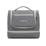 กระเป๋าเครื่องสำอางเดินทาง YOBAN Y-1551L ขนาดใหญ่สำหรับเก็บของกลางแจ้ง พร้อมตะขอ พกพาง่าย ป้องกันเชื้อรา แยกแห้งและเปียก สีม่วง สีดำ สีเทา