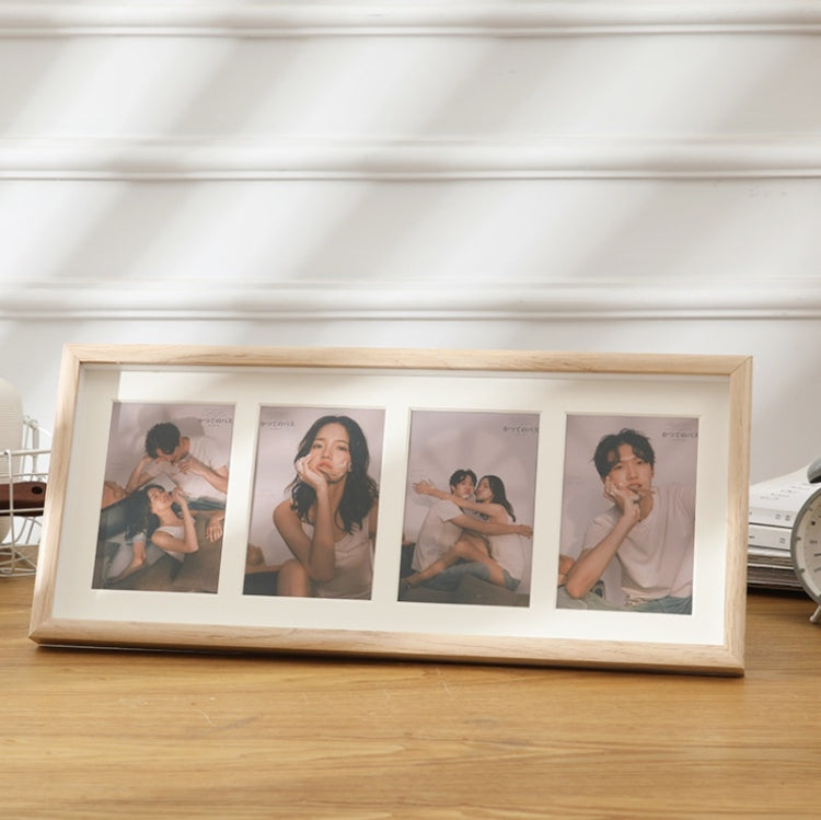 Wooden Wall-Mounted Pendulum Dual-Purpose Combination Photo Frame Style：, 8 inch, Two Frame, Three Frame, Four Frame Horizontal, Four Frame Vertical