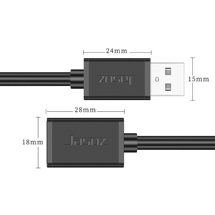 สายต่อขยายข้อมูล USB ตัวผู้เป็นตัวเมีย Jasoz แกนทองแดงบริสุทธิ์, สี: ดำ 0.5m, ดำ 1m, ดำ 1.5m, ดำ 2m, ดำ 3m, ดำ 5m, น้ำเงินเข้ม 0.5m, น้ำเงินเข้ม 1m, น้ำเงินเข้ม 1.5m, น้ำเงินเข้ม 2m, น้ำเงินเข้ม 3m, น้ำเงินเข้ม 5m, ดำ 8m