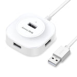 Jasoz HUB USB2.0 ความเร็วสูง 4 พอร์ต 1 ถึง 4, สีดำ 0.3m, 0.5m, 1.2m, สีขาว 0.3m, 0.5m, 1.2m