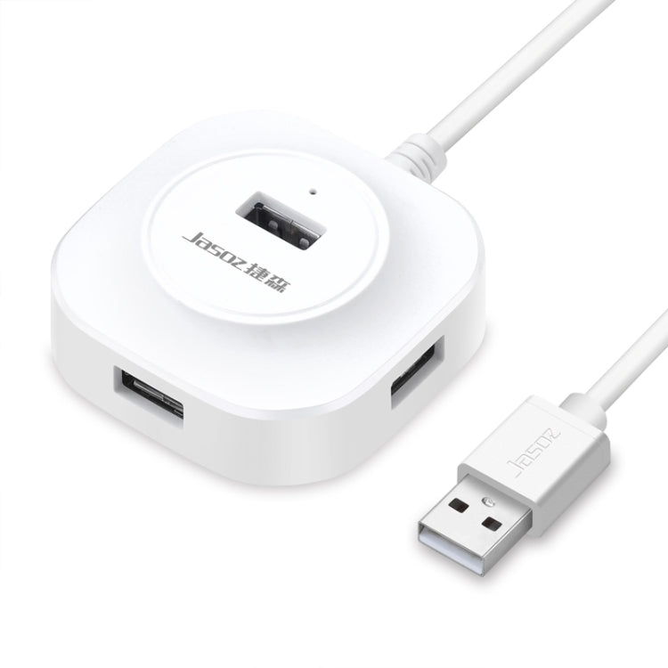 Jasoz HUB USB2.0 ความเร็วสูง 4 พอร์ต 1 ถึง 4, สีดำ 0.3m, 0.5m, 1.2m, สีขาว 0.3m, 0.5m, 1.2m