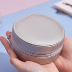กล่องเก็บเครื่องประดับหนัง PU แบบเรียบ SH789-12 สีขาว ชมพูอ่อน ทองแชมเปญ