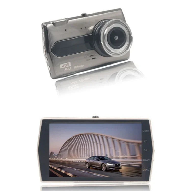 เครื่องบันทึกวิดีโอหน้ารถและหลังรถเลนส์คู่ 4 นิ้ว HD 1080P พร้อมระบบมองเห็นกลางคืน, 1080P