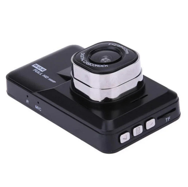 เครื่องบันทึกวิดีโอหน้ารถมุมกว้าง HD 1080P ขนาด 3.0 นิ้ว พร้อมภาพถอยหลัง, ความละเอียดปกติ บันทึกเดี่ยว (สีดำ)