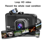 เครื่องบันทึกวิดีโอหน้ารถมุมกว้าง HD 1080P ขนาด 3.0 นิ้ว พร้อมภาพถอยหลัง, ความละเอียดปกติ บันทึกเดี่ยว (สีดำ)