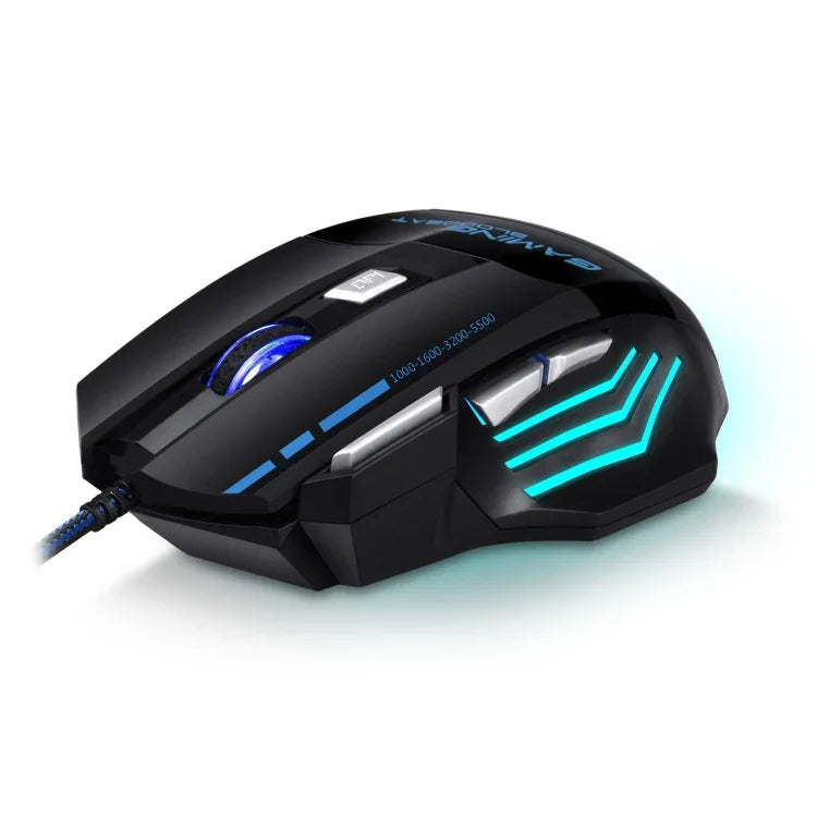 เมาส์เกม GAMING BLOODBAT GM02 แบบมีสาย USB 7 ปุ่ม พร้อมไฟดิจิทัลและเซ็นเซอร์ออปโตอิเล็กทรอนิกส์
