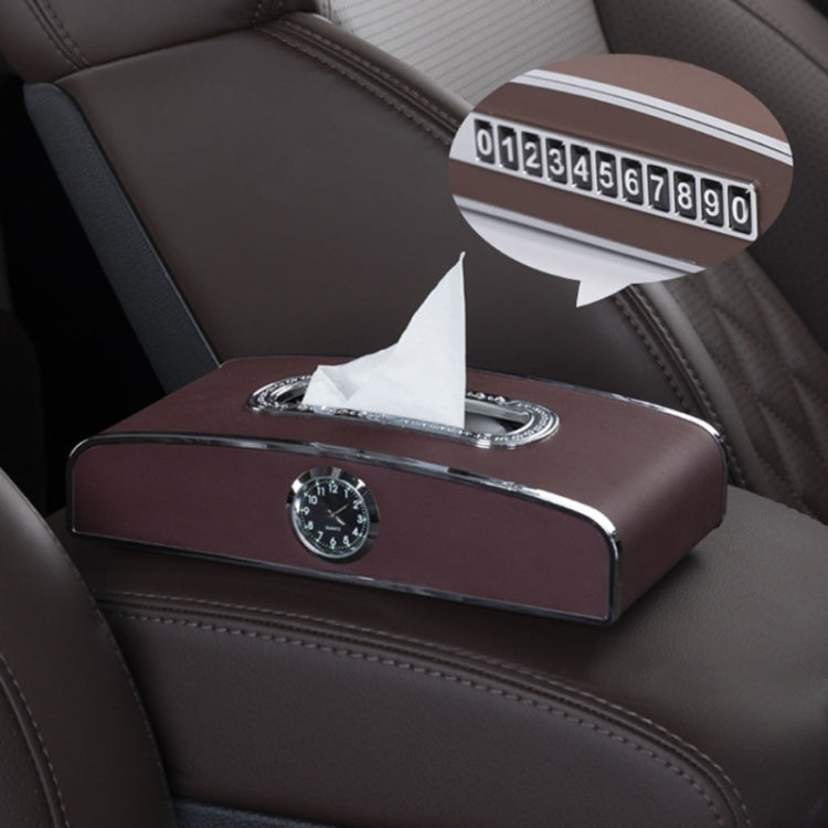 Car Clock Tissue Box Multi-Function Vehicle Instrument Table Paper Towel Box, Style:, Clock+Parking Card (Green), Clock+Parking Card (Ivory), Clock+Parking Card (Agate), Clock+Parking Card (Black), Clock+Parking Card (Gray)                             ...