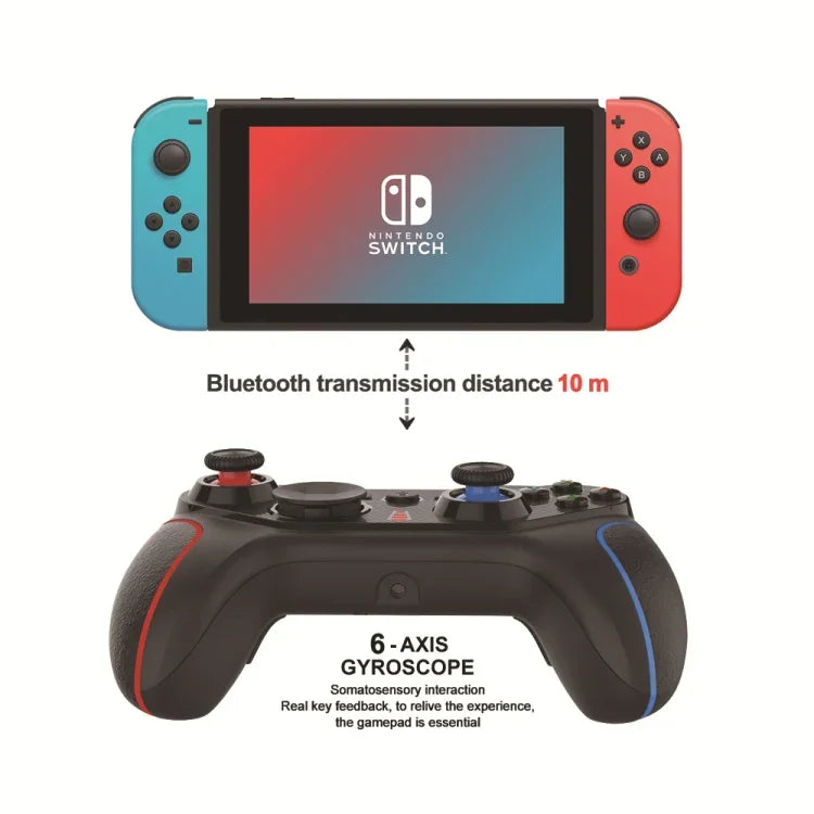 จอยเกมไร้สายพร้อมฟังก์ชันปลุกเครื่องสำหรับ Nintendo Switch/Android/IOS/PC, สไตล์:, S818 สีเขียวดำ