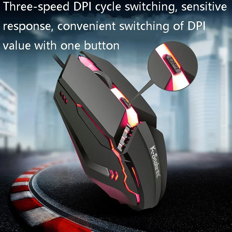 2 ชิ้น เมาส์เกมมีสาย K-Snake M11 4 ปุ่ม 1600DPI พร้อมไฟส่องสว่าง สำหรับโน้ตบุ๊กและเดสก์ท็อป ความยาวสาย: 1.5 เมตร