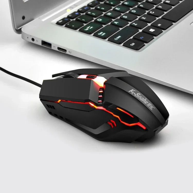 2 ชิ้น เมาส์เกมมีสาย K-Snake M11 4 ปุ่ม 1600DPI พร้อมไฟส่องสว่าง สำหรับโน้ตบุ๊กและเดสก์ท็อป ความยาวสาย: 1.5 เมตร
