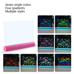 3D Painting Fluorescent Plate LED Shining Puzzle Children Graffiti Panel Handwritten Message Board, Grey, White, Blue, Green, Pink