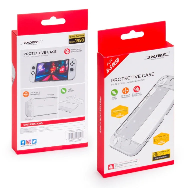 DOBE เคส TPU ใสแบบคริสตัลสำหรับจอยเกม Switch OLED, TNS-1133C