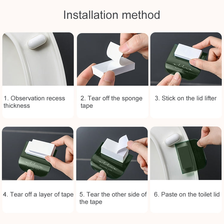 FY-J109 Toilet Cover Handle Home No Dirty Hand Toilet Lift Lid Tool, Red Wine, Transparent, Dark Green