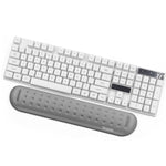 Baona Silicone Memory Cotton Wrist Pad Massage Hole Keyboard Mouse Pad, Style:, Mouse Pad (Blue), Mouse Pad (Gray), Mouse Pad (Black), Mouse Pad (Pink), Medium Keyboard Rest (Blue), Medium Keyboard Rest (Gray), Medium Keyboard Rest (Black)             ...