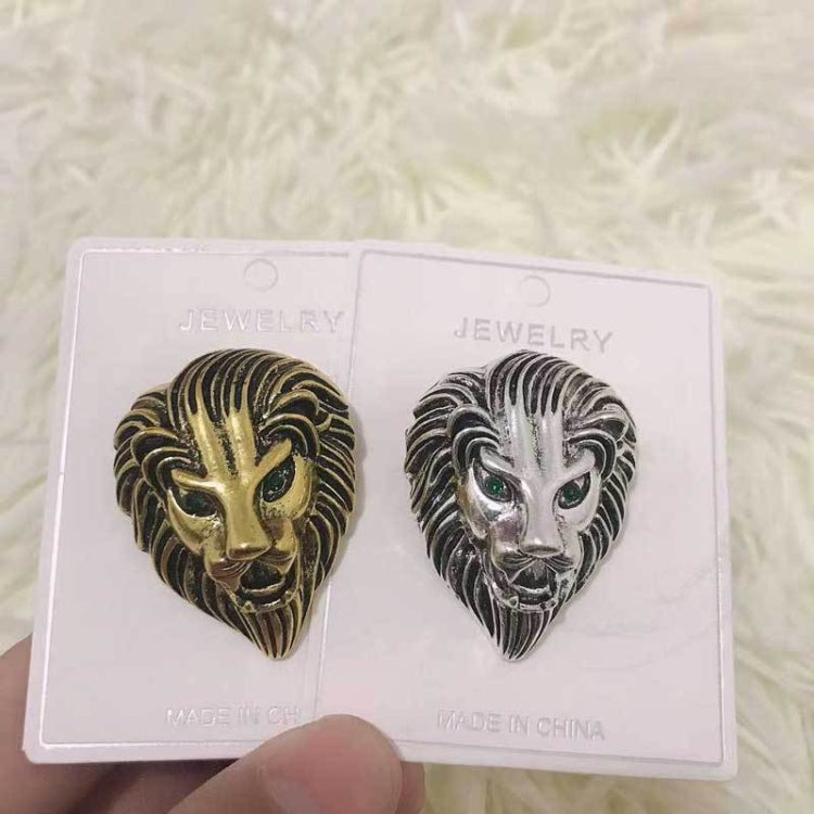 เข็มกลัดสิงโตสร้างสรรค์มีบุคลิกภาพ โลหะผสมย้อนยุค เข็มกลัดสัตว์สำหรับเสื้อโค้ทสูท ดอกไม้หน้าอก สิงโต (สีทอง)