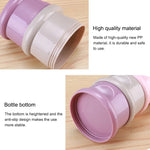 กล่องเก็บอาหารเด็กแบบพกพาสไตล์กบ 3 ชั้น กล่องผงนมการ์ตูน สีฟ้า เขียว ม่วง