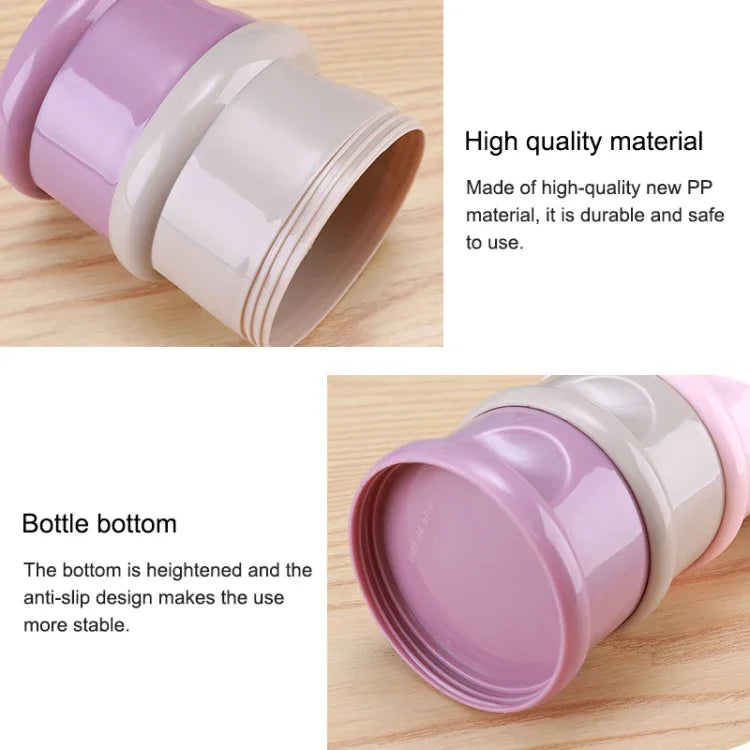 กล่องเก็บอาหารเด็กแบบพกพาสไตล์กบ 3 ชั้น กล่องผงนมการ์ตูน สีฟ้า เขียว ม่วง