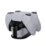 SPARKFOX W20P508 ที่ชาร์จคู่พร้อมที่จับชาร์จไร้สายแบบ Contacts สำหรับ PS5, สไตล์:, ที่ชาร์จ+สายข้อมูล+ปลั๊กชาร์จ, ที่ชาร์จ+สายข้อมูล