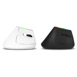 เมาส์ไร้สาย Bluetooth แนวตั้ง DELUX M618C 6 ปุ่ม 1600 DPI โหมดคู่ พร้อมไฟ RGB, รุ่น M618C (สีขาว), M618C (สีดำ)