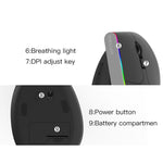 เมาส์ไร้สาย Bluetooth แนวตั้ง DELUX M618C 6 ปุ่ม 1600 DPI โหมดคู่ พร้อมไฟ RGB, รุ่น M618C (สีขาว), M618C (สีดำ)